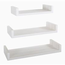 AHD Amazing Home Design – 3er Set Wandregal Calamita Maxi – Eiche gebleicht – 60x8 cm, 50x8 cm, 40x8 cm – Holzfaser – 10 kg