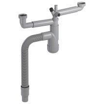 Prevex - Flexloc Siphon 1 1/2' Mit 2 Anschlüssen Für Küchenspülen/becken Recyclet