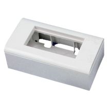 Scatola per montaggio superficiale 90x45 mm – Supporto metallico – Cornice 45x45 mm – Plastica ABS – Set da 2M