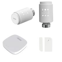 Bimar - Kit De Control Inteligente Para Automatización Del Hogar - 2 Válvulas Termostáticas, 1 Gateway Y 1 Sensor De Puerta Y Ventana - 193x130x105 Mm