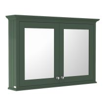 Old London - Matt Hunter Green 1050mm 2 Door Mirrored Cabinet - Lon817