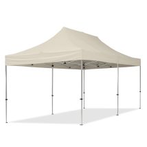 Toolport Gazebo Pieghevole Giardino 3x6m Alluminio Telo Poliestere Pvc Repelente Al Agua Padiglione Mercati Sagre Crema