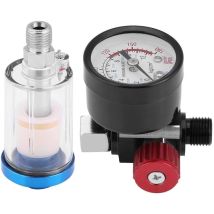 Luftdruckregler, Delaman Luftspritzpistole Luftdruckregler Manometer Inline-wasserspülfilter-abscheider-kit