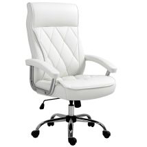 Vinsetto - Bürostuhl, Ergonomischer Schreibtischstuhl, Höhenverstellbarer Drehstuhl Mit Wippfunktion, Rautenmuster, Kunstleder, Gepolsterter 