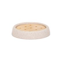 Porte-savon En Grès Et Frêne Ø10.5x2cm Andrea House