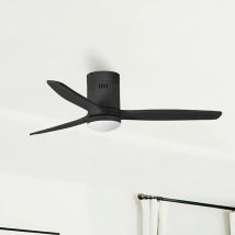 VENTYLY Deckenventilator SKYLER Ø132cm – 3 Holzblätter – 18W LED – 3 Farbtemperaturen – Gleichstrommotor – Fernbedienung – für Räume bis 28m²