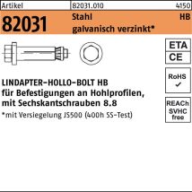 Lindapter - Hohlraumdübel R 82031 M.6-kantschraube Hb 12-2 ( 80/47) 8.8 Galvanisch Verzinkt