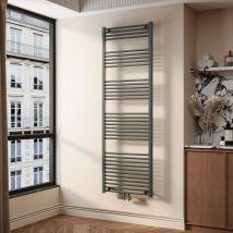 Sonni - Radiador De Baño Secador De Toallas Antracita 998 Vatios Calentador De Centro Conexión Con Termostato Multibloque 1800x600mm