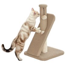 Arbre À Chat Avec Griffoir, Boule De Jeu Et Structure Picots/sisal, 54 Cm, Couleur Beige Clair