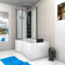 Acquavapore - Whirlpool Wanne Duschtempel Dusche Duschkabine K50-r03-wp-ec 100x170 Cm Mit 2k Scheiben Versiegelung