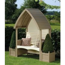 Afk - Cottage Arbour Wooden Garden Seat Chair Bench Nutmeg & Cream Fsc