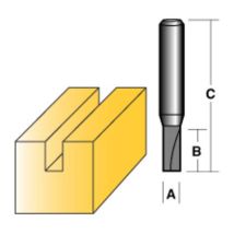 Carbitool – Straight Router Bit 3mm 1/4" Shank – Solid Carbide – 1 1/2" Length