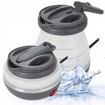 Ad1279 Hervidor De Agua Eléctrico Plegable, Resistencia Oculta, Tapa Automática, Silicona, 0,6 Litros, 750w, Libre De Bpa, Blanco - Adler