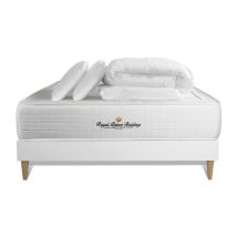 Komplettpaket Bett - Matratze 140x190 Cm + Boxspringbett Mit Lattenrost (im Set) + 2 Kopfkissen + Bettdecke - Windsor