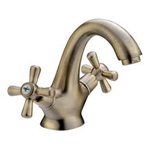 Waschtischmischer Croce Sofia – Bronze-Finish – Messing – Einhebelmischer für modernes Bad – Komplett mit Schlauch und Haken