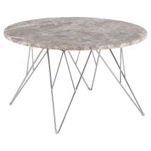 Prunus Couchtisch Ø80cm Marmor braun – Stilvoller Tisch für Wohnzimmer – Hohe Haltbarkeit – Max. Belastung 20 kg
