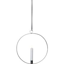 Eglo Led Weihnachtsdeko Kerze Mit Deko Ring, Hängedekoration Weihnachten Mit Timer, Fenster Kerzenring Hängend Aus Metall In Silber Und Echtwachs, 
