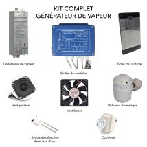 Lutece - Kit Hammam Pequeño Volumen Generador De Vapor 2.8kw Pantalla Lcd Con Accesorios