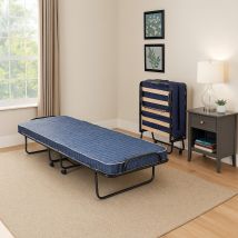 Cama Plegable Con Somier Y Colchón, Medidas 190x80x30 Cm