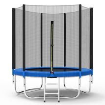 Trampolin Ø 183/244/305/366cm Gartentrampolin Mit Sicherheitsnetz, Trampolin Mit Leiterkombination, Uv-beständig Wasserdichtes Outdoor-trampolin Für 