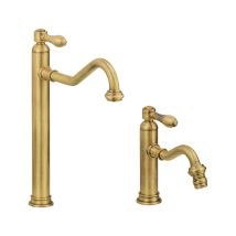 Conjunto De Mezcladores De Lavabo Y Bidé Altos, Modelo Retro, Color Bronce Gattoni Oxford Kitoxfordvb2