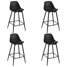 Klihome - Barhocker 4er Set, Küchenhocker Mit Rückenlehne Fußstütze, Barstühle Pp, Tresenhocker Bistrohocker Mit Metallbeinen, Für Küche Bars 