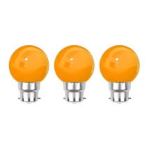 Lot De 3 Ampoules Led Orange B22 Incassables - Guirlandes Guinguette - Culot Baïonnette