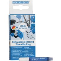 Weicon – Lock an 302-43 3 ml de mini penique azul – Resistencia media, alta viscosidad, secado rápido, resistente a temperaturas -60 °C a +200 °C