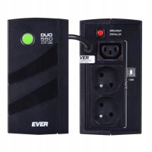 EVER DUO 550 PL AVR USB – USV-Netzteil mit automatischer Spannungsregelung – Kurzschluss- und Überlastschutz – 2 Ausgänge – Kompatibel mit PCs, 