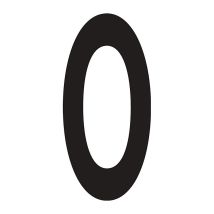 Numero Civico Cifra 0 Va Nero 150mm L.70mm Intersteel