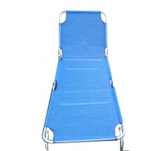 Foxtrade - Lettino Prendisole Pieghevole In Metallo Telo Blu Mare