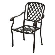 Inko - Stapelstuhl Rocco Alu-guss 65x64x92,5 Cm Gartenstuhl Stapelbar 2 Farben Zur Wahl Bronze