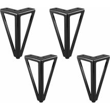 Lot De 4 Pieds De Meubles De Rechange En Métal - Noir - 15 Cm - Pour Meubles, Meubles, Meubles, Armoires, Canapés, Autres Pieds De Meubles. (15 Cm, 