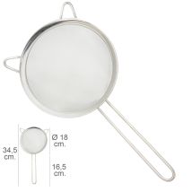 Colino in acciaio inox Plus Ø 18 cm – Lunghezza totale 34,5 cm – Facile da pulire – Utensile da cucina