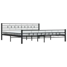 Talkeach - Estructura De Cama Sin Colchón Acero Negro 200x200 Cm Vidaxl