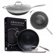 Kohersen Sartén 71111 Negro Plateado Acero Inoxidable Aluminio Ø 32 Cm