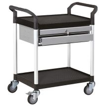 Servierwagen Aus Pp Und Aluminium - 2 Platten - 2 Schubladen - 600 X 400 Mm - S3t