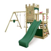 Torre De Escalada De Madera Fatmoose Boldbaron Boost Estilo Castillo Con Columpio En Verde