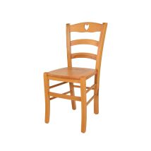 Tommychairs - Sedia Modello Cuore Per Cucina Bar E Sala Da Pranzo, Robusta Struttura In Legno Di Faggio Color Miele E Seduta In Legno