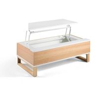 Mesa De Centro Rectangula - Modelo Royal - Color Roble/blanco - Material Roble/mdf - Medidas 110 X 60 X 38 Cm - Momma Home
