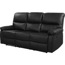 Habitat Et Jardin - Divano Reclinabile 'lincoln' - 197 X 89 X 103 Cm - 3 Posti - Nero