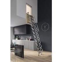 Einziehbare Wandleiter 80x80 cm – Höhe 300 cm – 11 Stufen – verzinktes Formblech – sofort einsatzbereit