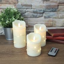 Arum Lighting - Set Mit 3 Flackernden Flammen Und Mikro-led-led-kerzen Mit Fernbedienung