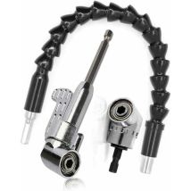 Kit Di Punte Per Trapano Ad Angolo Retto E Prolunga Angolare Flessibile , Punta Per Cacciavite Ad Angolo Retto Da 105 Gradi, Gambo Esagonale Da 1/4" 