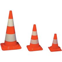 Cono di segnalazione in PVC arancione – 750 mm – Materiale: PVC robusto – Wemas