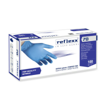 Orobica Store - Reflexx R70 Nitrilhandschuhe Ohne Puder, 100 % Latexfrei, 4,9 G, Kat.3, 100 Stück, L