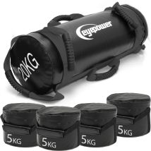 Eyepower - 20kg Power Bag + 4 Pesi Kettlebell Con Sabbia - 20x60 Fitness Sandbag Per Sport