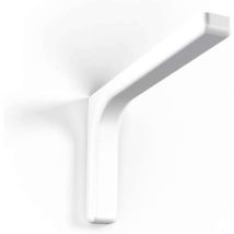 Samit - Confezione 2 Staffe Di Supporto In Acciaio Zinco Cromato Con Copertura Plastificata Per Fissaggio Mensole A Parete - White - 12 Cm