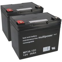 Multipower - Ersatzakku Für Ortopedia Clou 940 2x 12v - 36ah Zyklenfest Agm Vrla