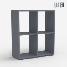 Libreria Bassa Bianco Grigio Moderna Ufficio Cameretta Bambini Arkus - Grigio